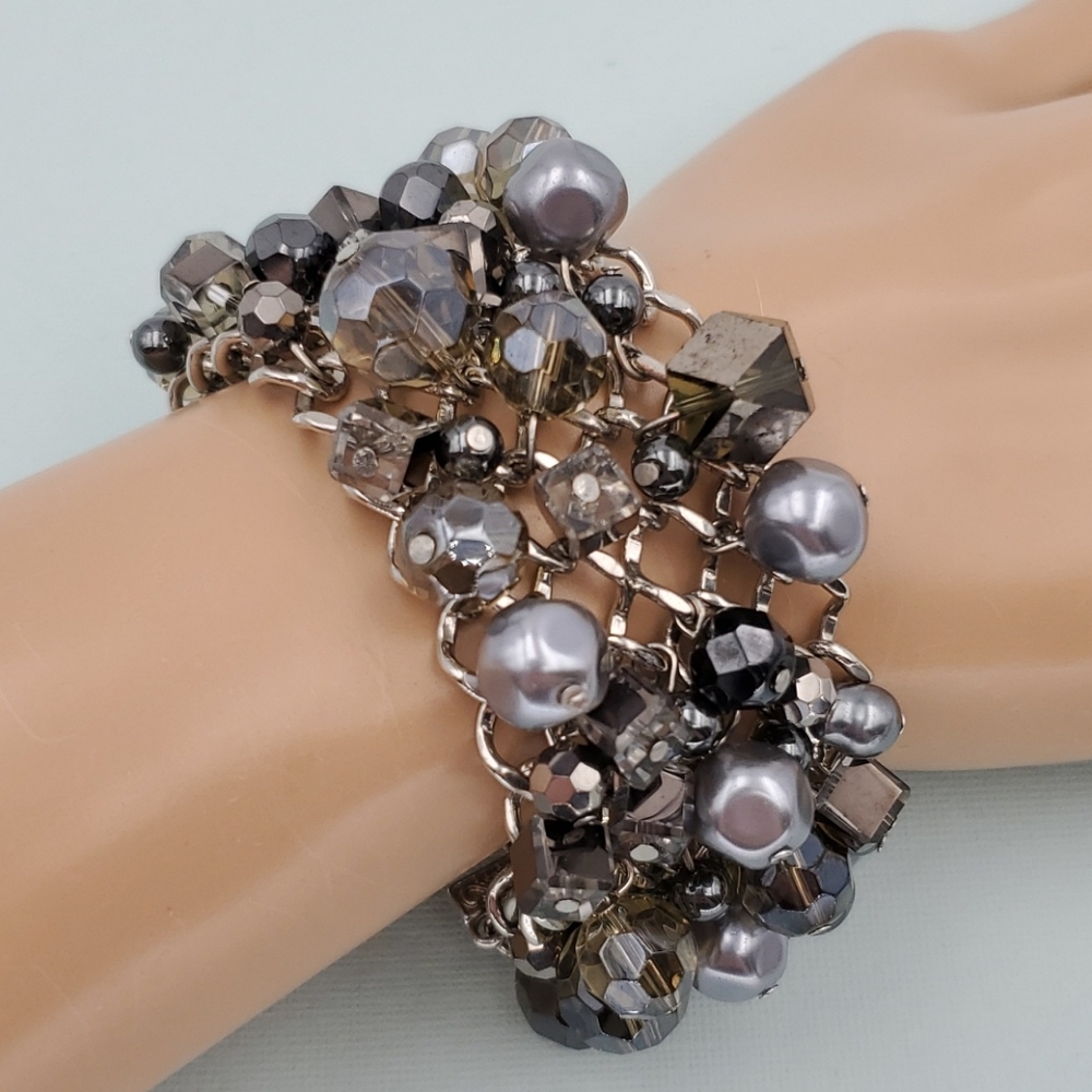 Premier Designs Mixed Gray Beads Bracelet